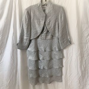 Knee length David’s Bridal dress with jacket